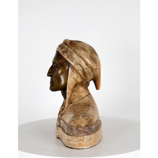 Marble Bust of the Italian Poet Dante Alighieri, 1900 For Sale - Image 6 of 15