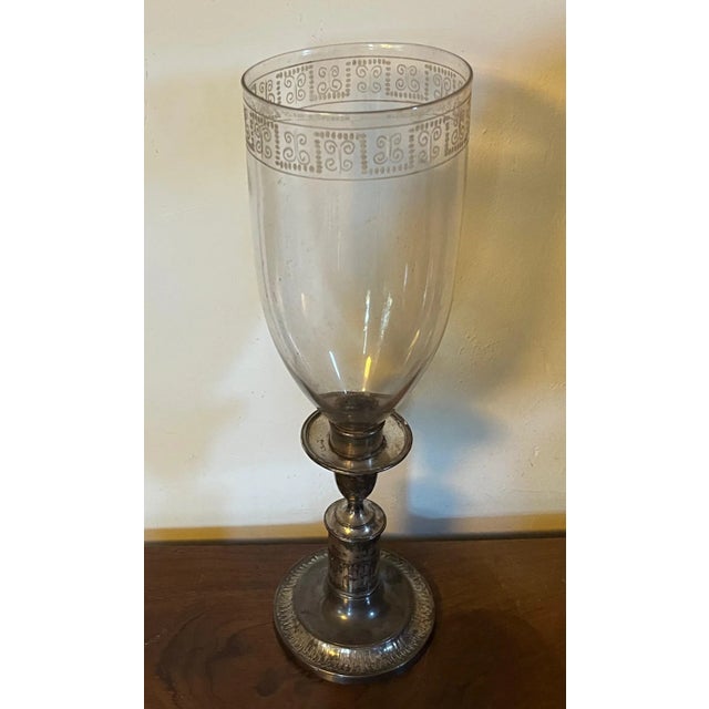 Antique early 19th century English George III Old Sheffield plate silver on copper photophore or candlestick lamp....