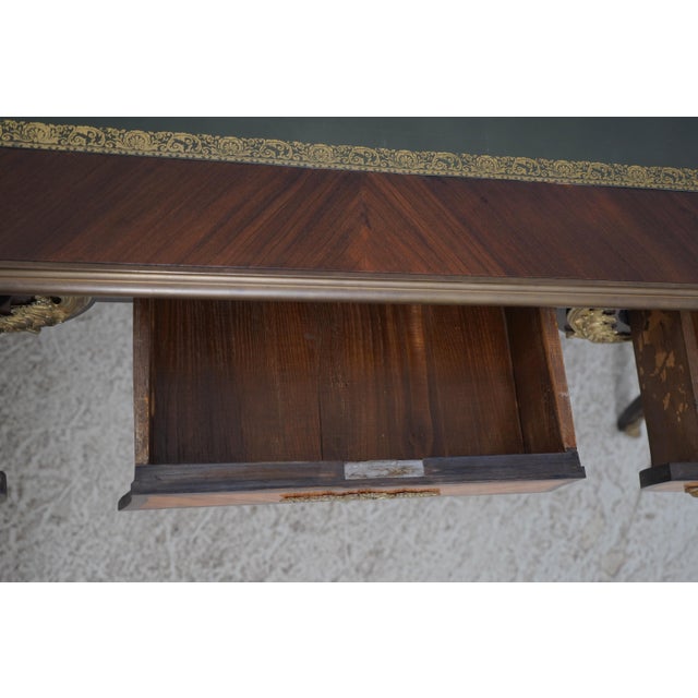 1900 - 1909 Vintage 19th Century Louis XV Style Walnut Beaureauplate Partner Writing Desk For Sale - Image 5 of 17