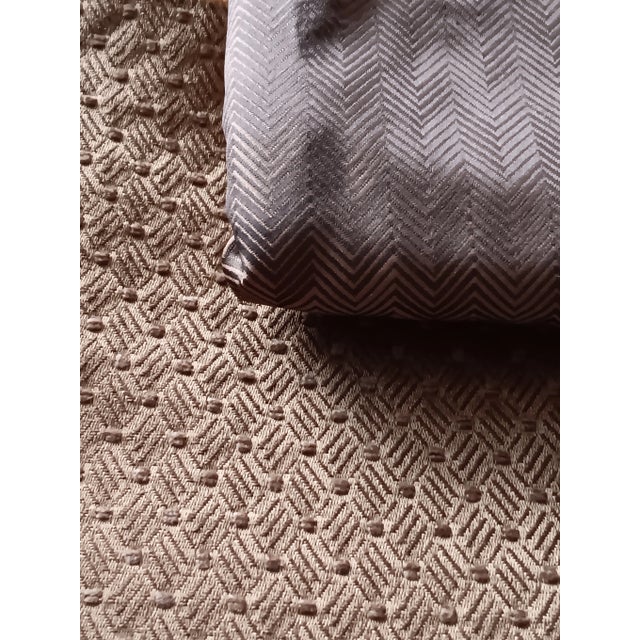 2000 - 2009 Delisting Italian Copper Brown Silk Herringbone Fabric- 4 Yards For Sale - Image 5 of 6