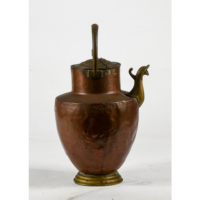 Brown Copper Amphora Jug with Brass Spout, Italy, 1800 For Sale - Image 8 of 11