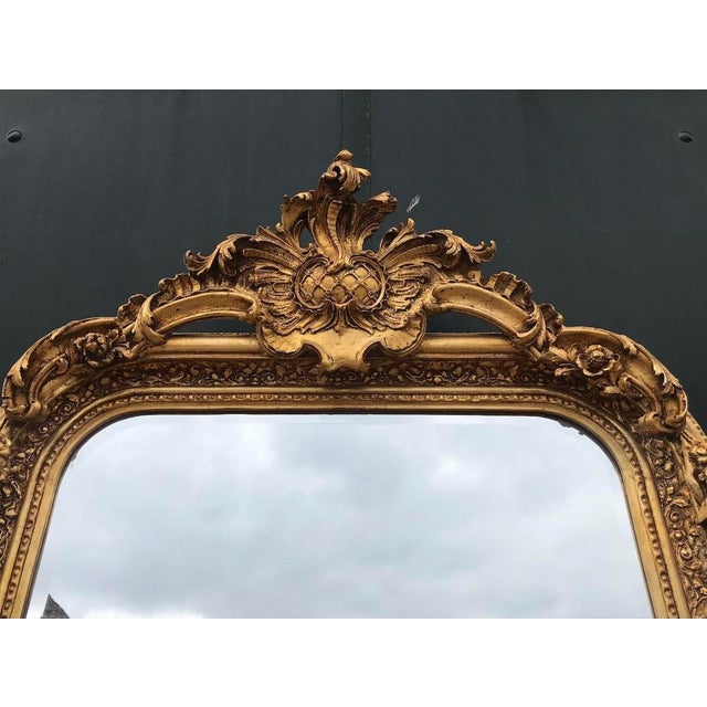 Gold Late 20th French Louis XVI Gold Beech Floor Mirrors Pair For Sale - Image 8 of 18