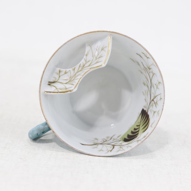 Set of Five Vintage Victorian Hand-Painted Porcelain Mugs For Sale - Image 10 of 12