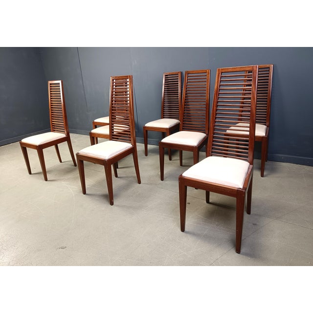 Black Italian High Back Dining Chairs, 1980s, Set of 8 For Sale - Image 8 of 12