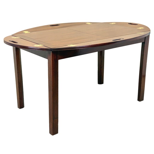 Oval Mahogany Butler's Tray on Stand, 1790s For Sale - Image 9 of 15