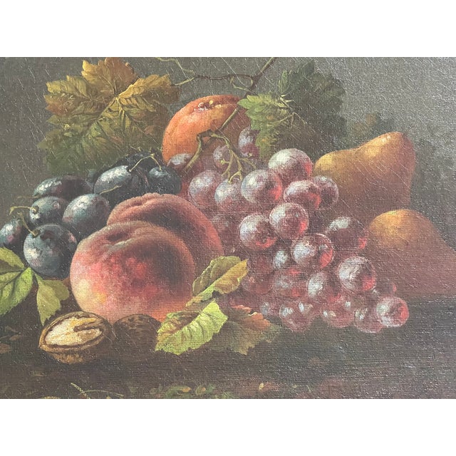 Black 1820 Dark Academia Pair of Still Lives With Fruits Bogdaniy Style For Sale - Image 8 of 9