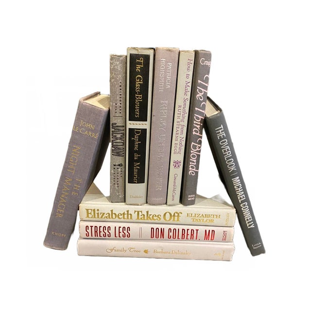 Modern Vintage Late 20th Century Gray Books - Set of 10 For Sale - Image 3 of 3