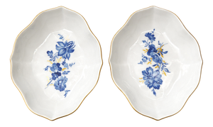 Vintage Miniature Bowls with Blue Floral Motif from Meissen Porcelain, 1970s, Set of 2