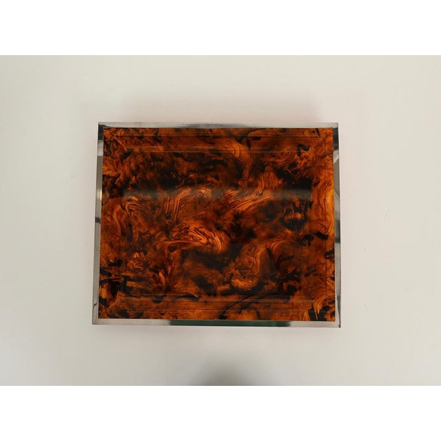 Rectangular Tortoiseshell Effect Acrylic Glass Serving Tray from Dior, Italy, 1970s For Sale - Image 4 of 15