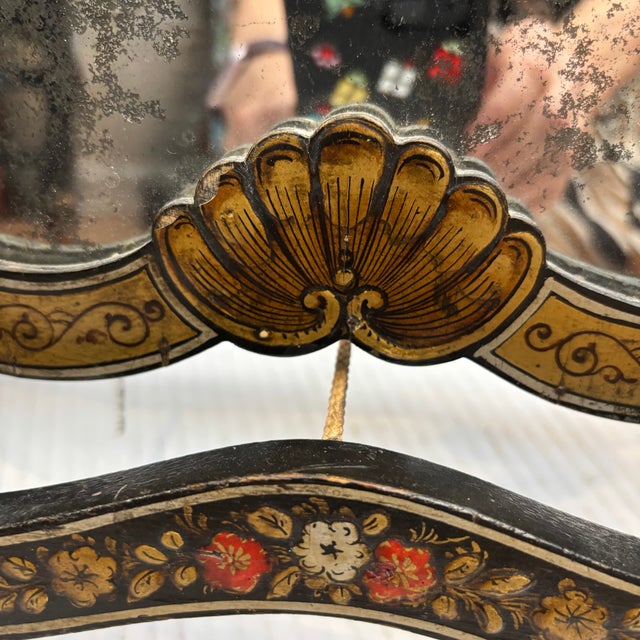 Wood 19th Century Chinoiserie Tabletop / Vanity Mirror on Stand For Sale - Image 7 of 14