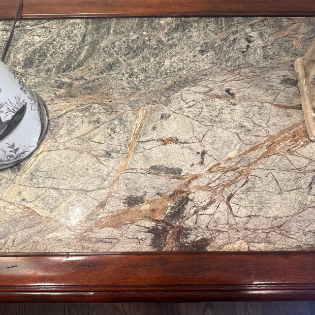 Antique French Italian Console Table With a Hand-Forged Wrought Iron Base For Sale - Image 4 of 9
