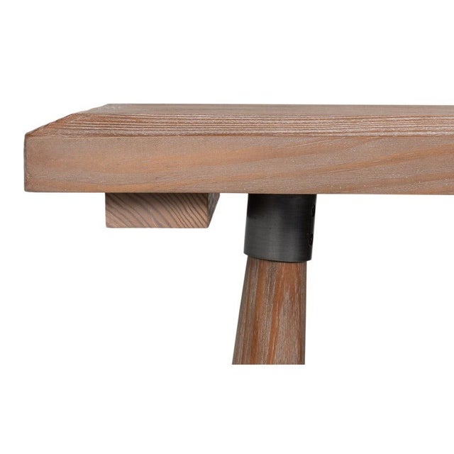 Rustic Carved Leg Console Table in Natural Pine For Sale - Image 11 of 12