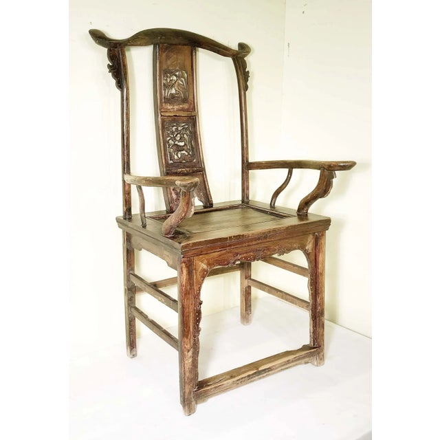 Antique Chinese High Back Arm Chairs, Circa 1800-1849 - A Pair For Sale In Dallas - Image 6 of 11