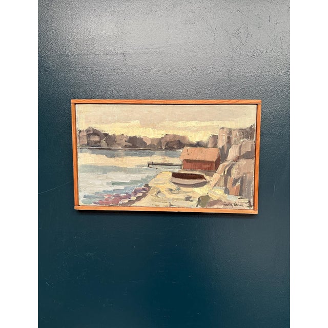 Gustaf Olsson, Seascape, 1950s, Oil Painting on Canvas, Framed For Sale - Image 18 of 18