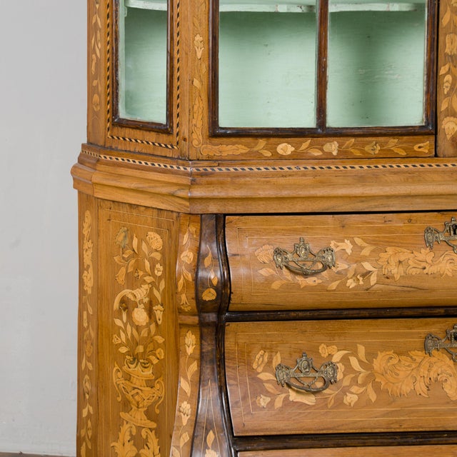 Early 19th Century Dutch Marquetry Inlaid Display Cabinet For Sale - Image 11 of 18
