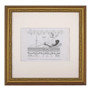 19th Century Antique English Greco Roman Bachnalian Etching by Hope 1809 For Sale