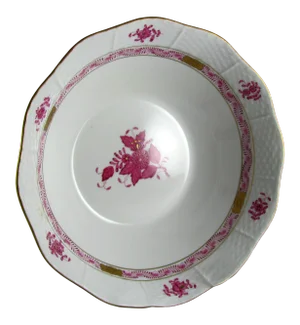 7-3/4" Herend Chinese Bouquet Raspberry Round Vegetable Serving Bowl