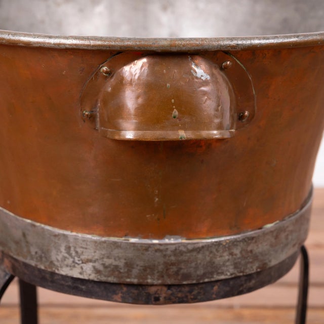 Late 19th Century Swedish Copper Washtub on Wrought Stand, C.1890 For Sale - Image 5 of 9