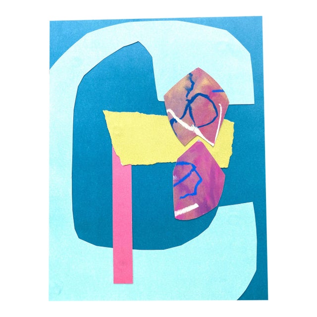 "Lip Gloss Ii" Contemporary Abstract Original Mixed-Media Collage on Paper by Zac Woodiel For Sale