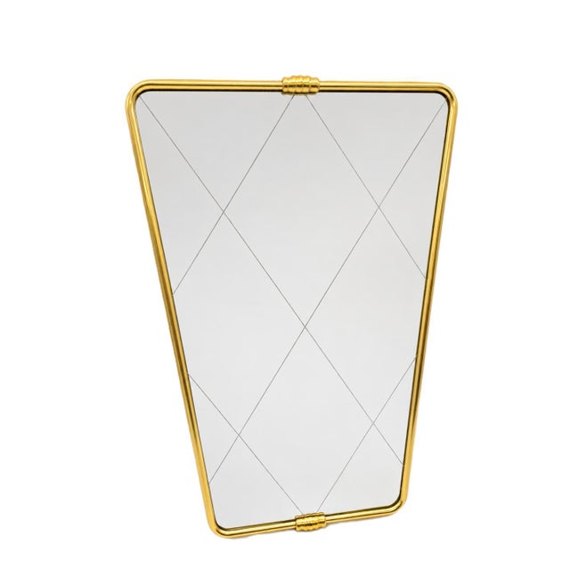 Mid-Century Italian Mirror with Brass Frame, 1950s For Sale - Image 10 of 10