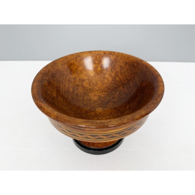 Grand Tour Bowl with Base in Veined Beech, 1890s For Sale - Image 3 of 6