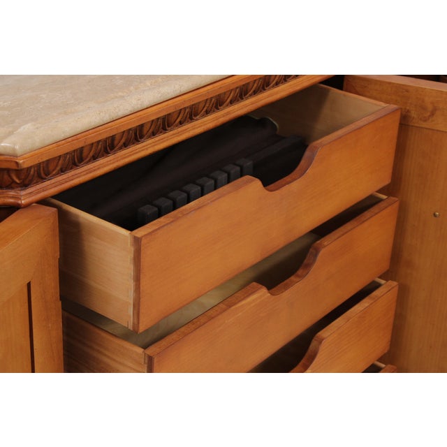 Century Marble Top Cherry Credenza Sideboard For Sale In Philadelphia - Image 6 of 18
