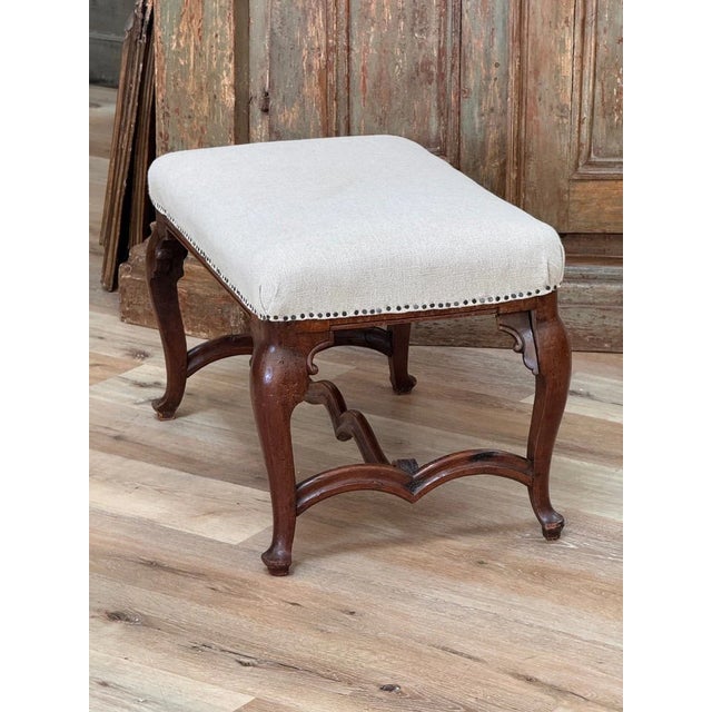 Louis Xiv-Xv Walnut Stool, France, C. 1730 For Sale - Image 4 of 4