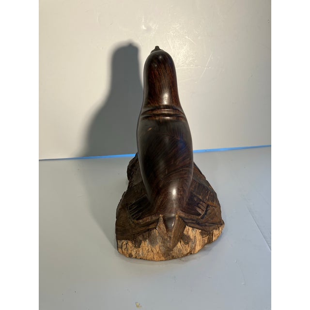 1990s Handcarved Ironwood Seal For Sale - Image 4 of 5