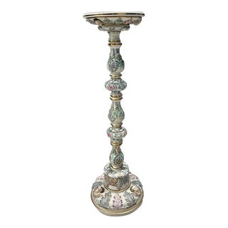 Vintage Italian Capodimonte Porcelain Pedestal or Plant Stand For Sale