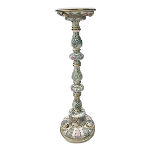 Vintage Italian Capodimonte Porcelain Pedestal or Plant Stand