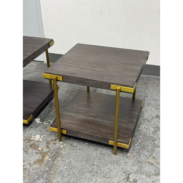 Metal Theodore Alexander Ta Studio Zara Side Tables, Pair For Sale - Image 7 of 12