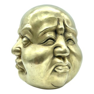 Bronze Statue of Four-Faced Buddha, 1980s For Sale