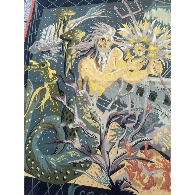The Sunken Nave Tapestry from Aubusson, 1930s For Sale - Image 3 of 18