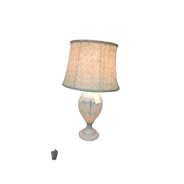 Glass Evolution by Waterford Glass Table Lamp on Marble Base For Sale - Image 7 of 7