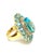 Bochic "Capri" Natural Oval Shape Blue Topaz & Diamond Set In 18K Gold & Silver Natural Round Shape Center Blue Topaz...