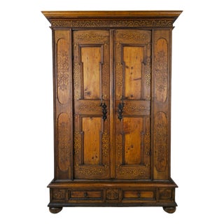 Renaissance Wardrobe in Walnut and Softwood, 1685 For Sale
