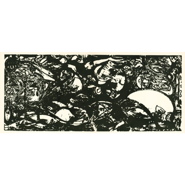 Extremely rare, original serigraph (silkscreen) after the black and white pour painting by Jackson Pollock, from the...