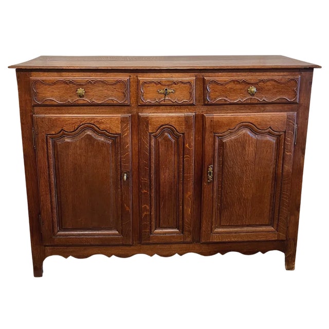 French Country 19th Century French Country Louis XV Oak Buffet For Sale - Image 3 of 13