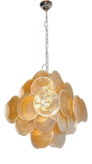 Italian Murano Glass Disc Chandelier, 1990