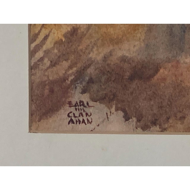 1970s 1970s Signed Large Autumnal Watercolor Painting, Majestic Mountains, River, Trees For Sale - Image 5 of 7