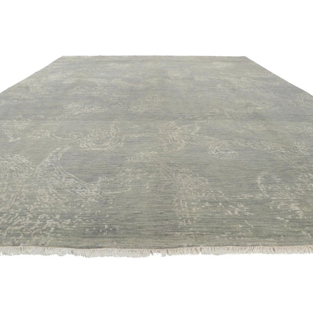 Rustic Gray Indian Area Rug - 10'01 X 14'02 For Sale - Image 3 of 11