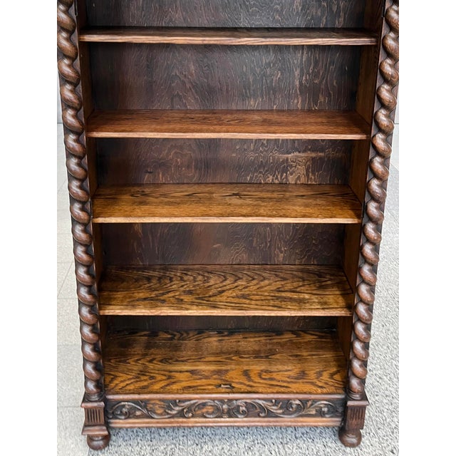 19th Century Carved Oak Bookcase Cabinet in the Style of R. J. Horner & Co. For Sale - Image 15 of 17