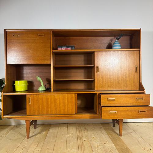 Brown Mid-Century Danese Teak Highboard For Sale - Image 8 of 10
