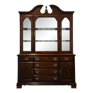 Kincaid Furniture Cherry Mountain III Traditional Style Solid Cherry 60" Buffet W. Lighted Display Pediment China Cabinet 81-084 / 81-088 For Sale