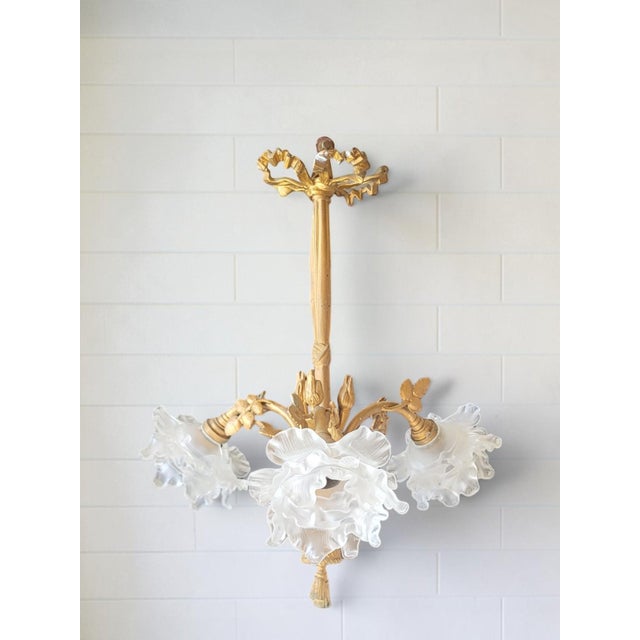 Louis XVI Patinated Gilt Bronze Chandelier, 1890s For Sale - Image 3 of 10