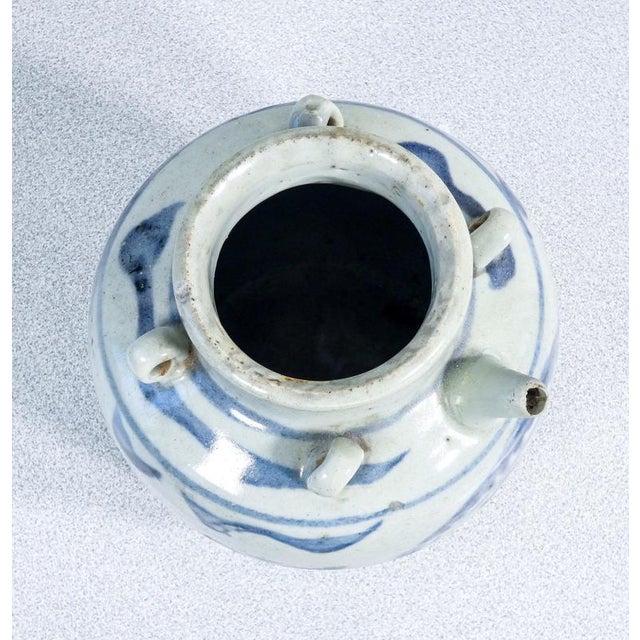 Chinese Painted and Glazed Ceramic Vase For Sale - Image 6 of 10