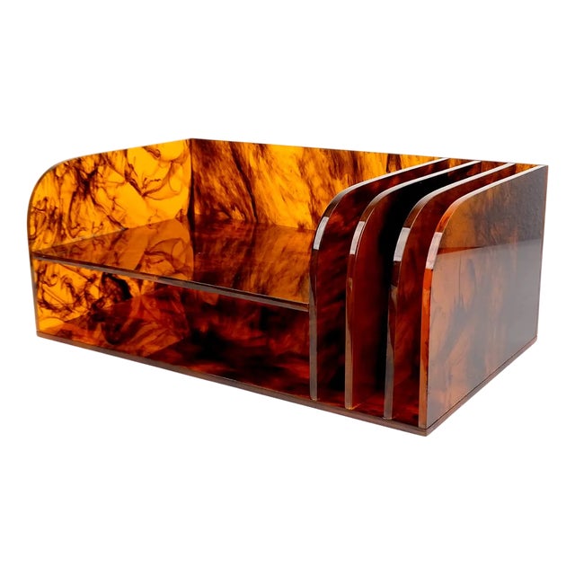 Vintage French Space Age Acrylic Glass Organizer, 1970s For Sale