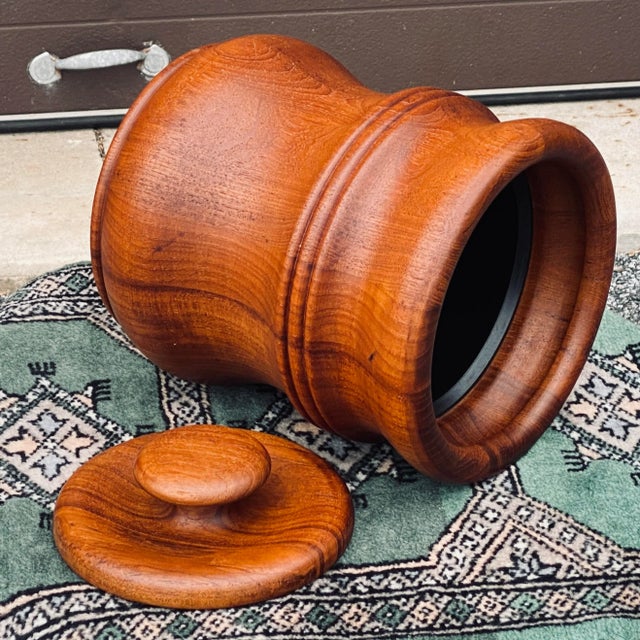 Brown Danish Modern Solid Teak Ice Bucket by Richard Nissen Denmark For Sale - Image 8 of 12
