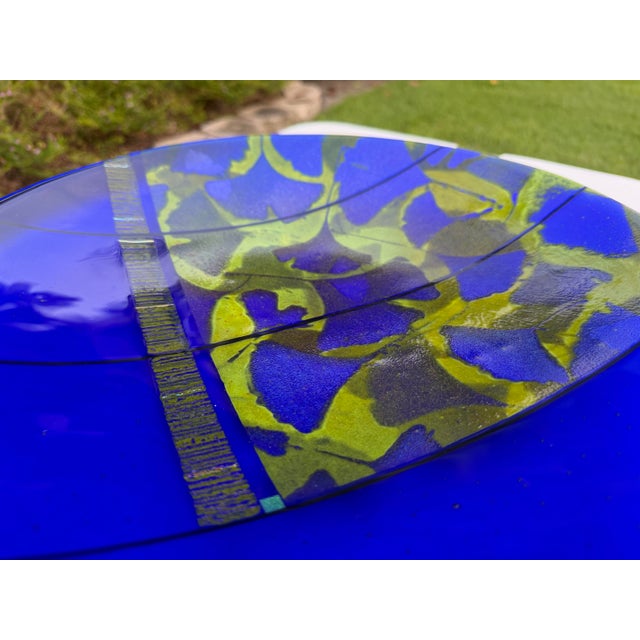 2000 - 2009 Signed Richard Ritter 14” Studio Art Glass Charger Plate, 2005 For Sale - Image 5 of 13