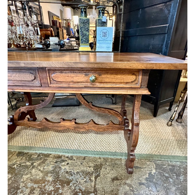 Italian Baroque-Style Writing or Side Table in Walnut, 19th Century For Sale - Image 12 of 14